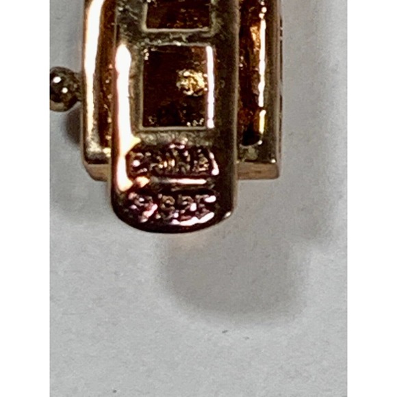 Technibond Diamond Accent and Sterling With Gold Wash Bracelet And Earrings Set - Picture 7 of 9